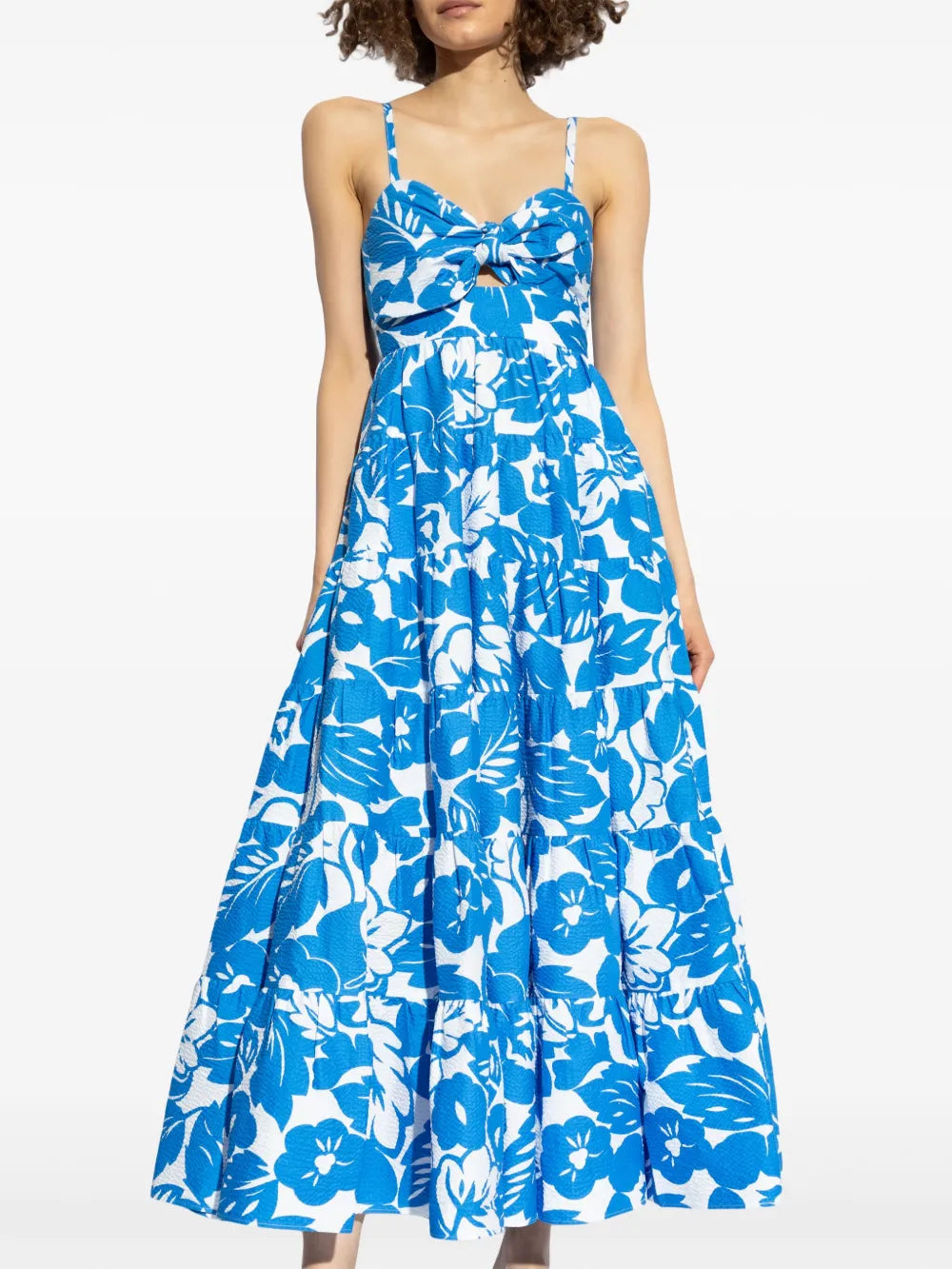 Floral-Print Knot-Detail Midi Dress