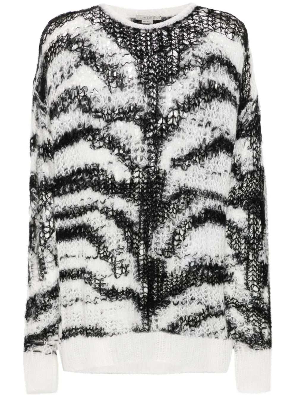 Tiger-Pattern Open-Knit Jumper