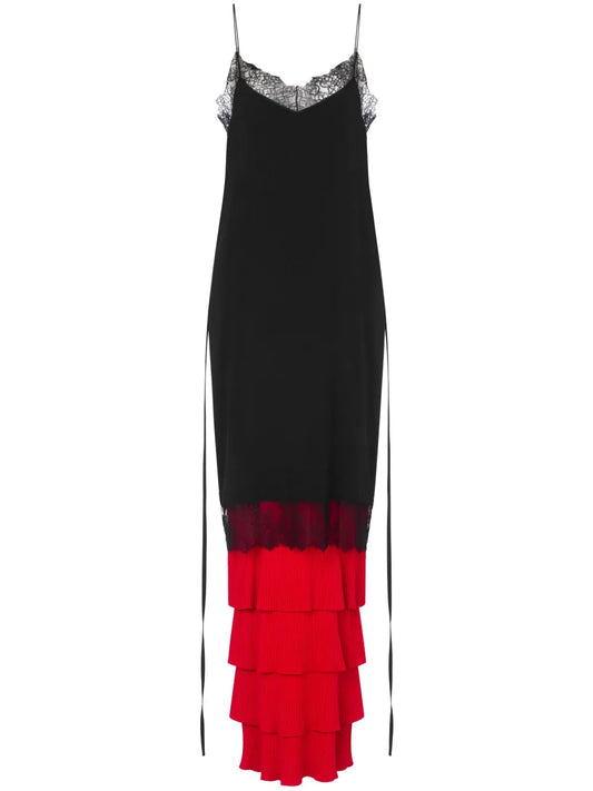 Lace-Panel Knitted Dress