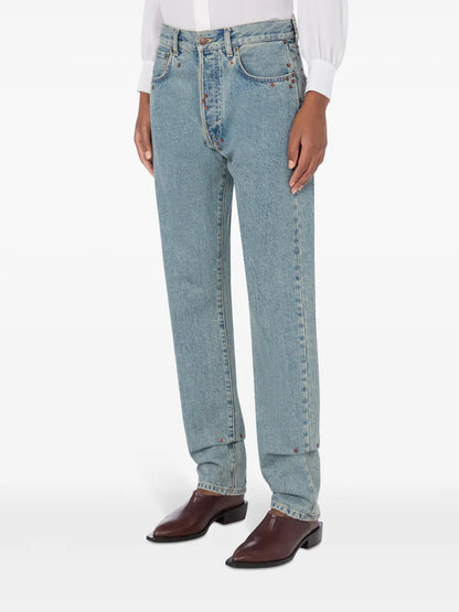 High-Waisted Straight-Leg Jeans
