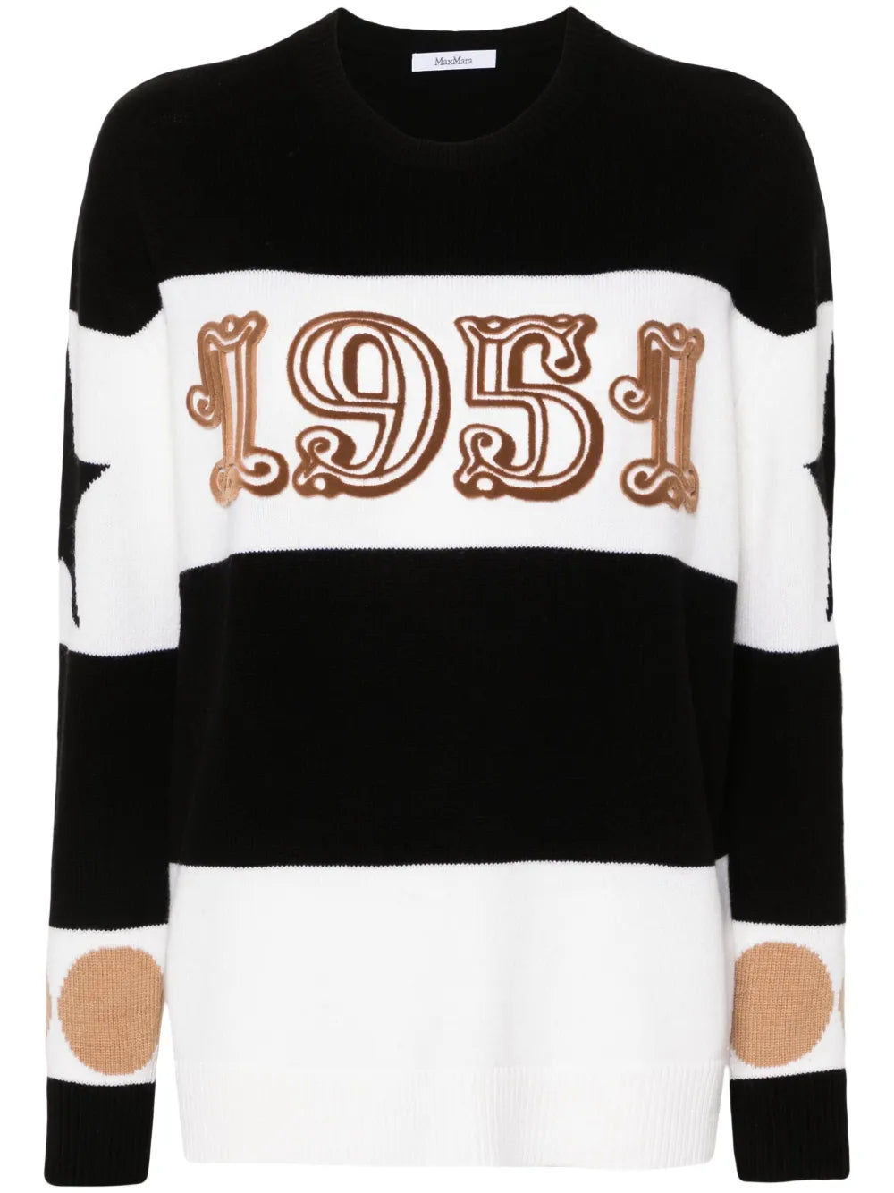 Flocked-Motif Knitted Jumper