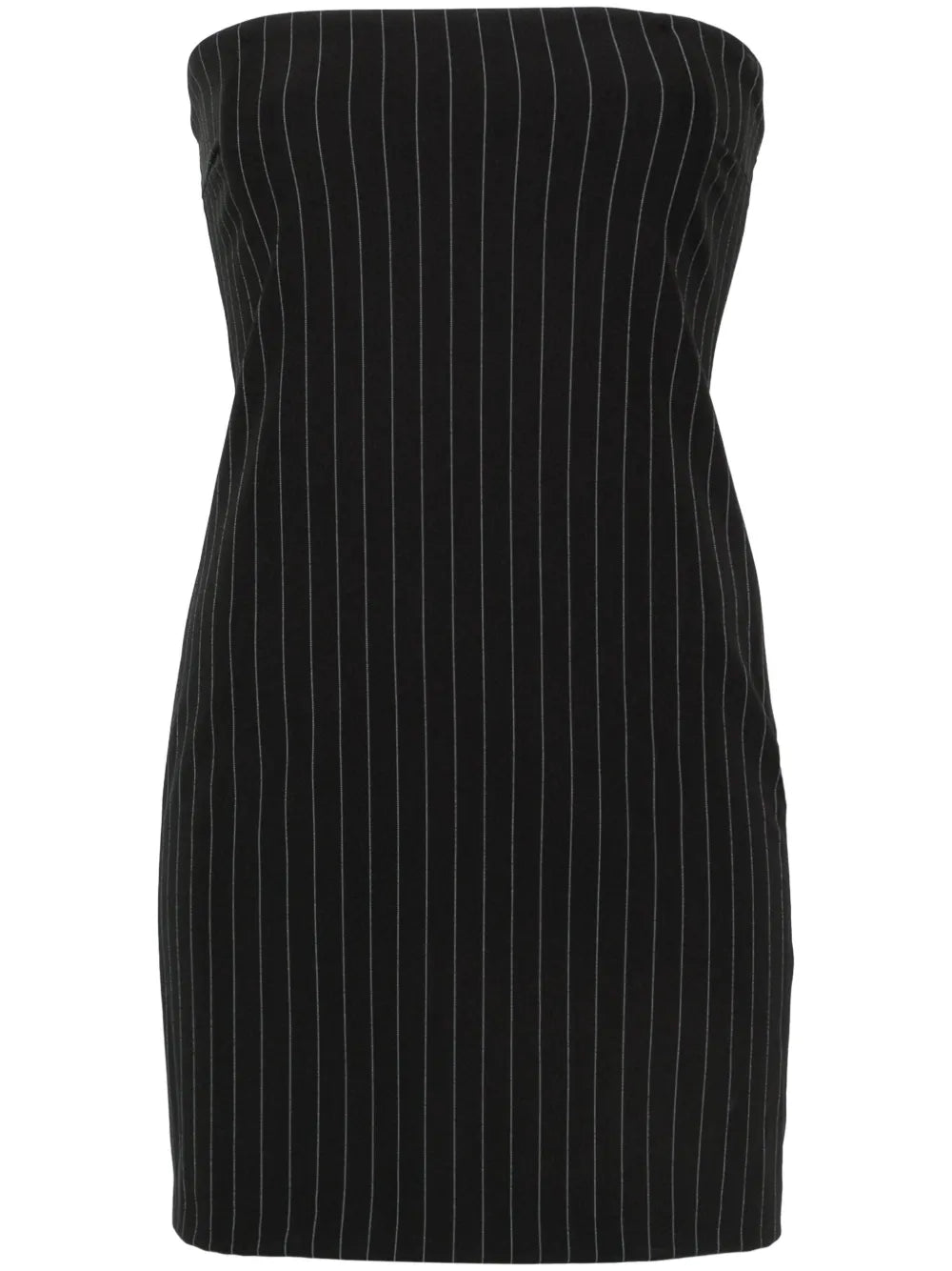 Wide-Neck Pinstriped Minidress