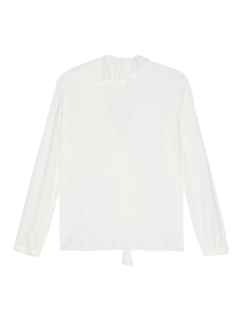 Ruffled-Detail Crepe Blouse