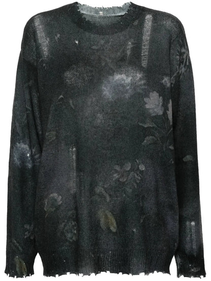 Floral-Print Cashmere Jumper