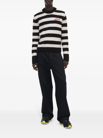 Logo-Embroidered Striped Jumper