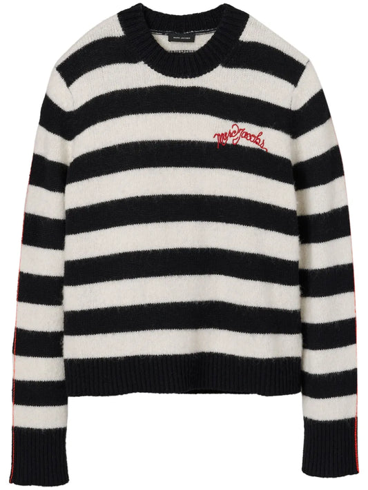 Logo-Embroidered Striped Jumper