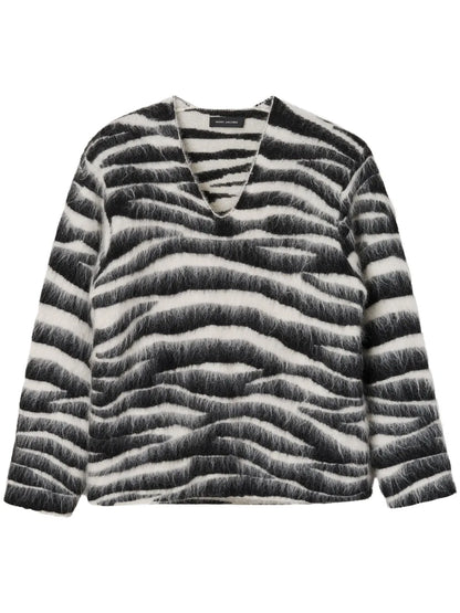 Brushed Zebra-Intarsia Jumper