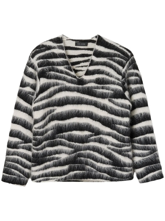 Brushed Zebra-Intarsia Jumper