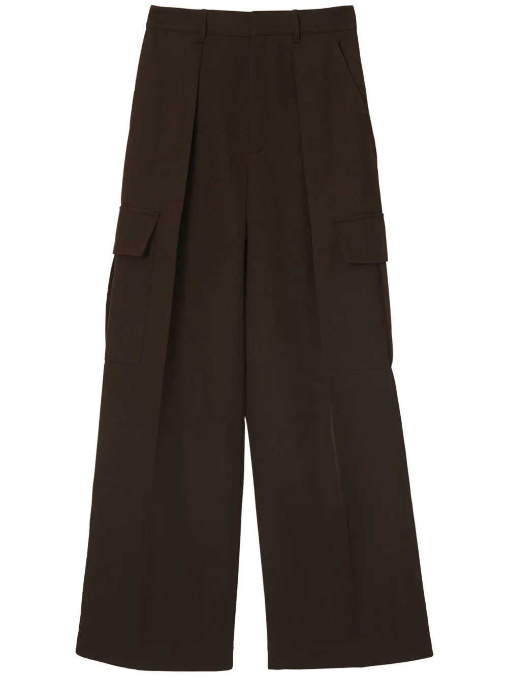 Wide-Leg Wool Cargo Trousers