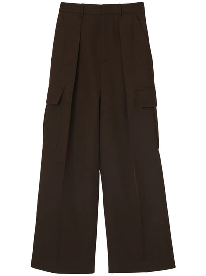 Wide-Leg Wool Cargo Trousers