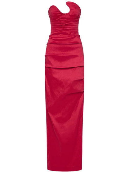 Cheri Asymmetric-Neck Dress