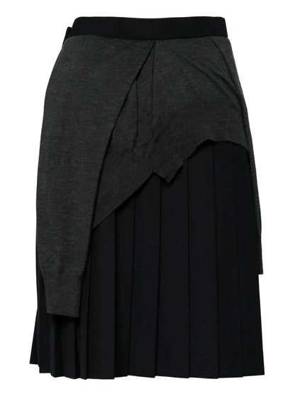 Asymmetric Layered Midi Skirt