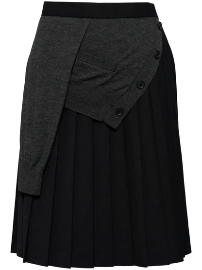 Asymmetric Layered Midi Skirt
