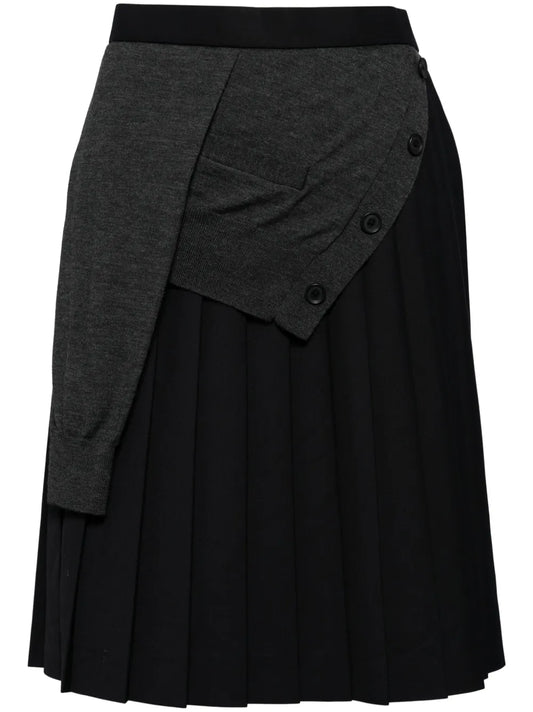 Asymmetric Layered Midi Skirt