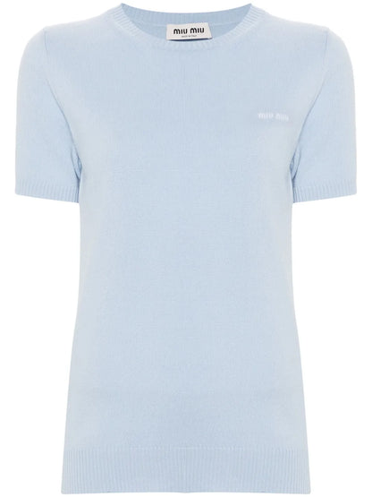 Logo-Intarsia Cashmere Top