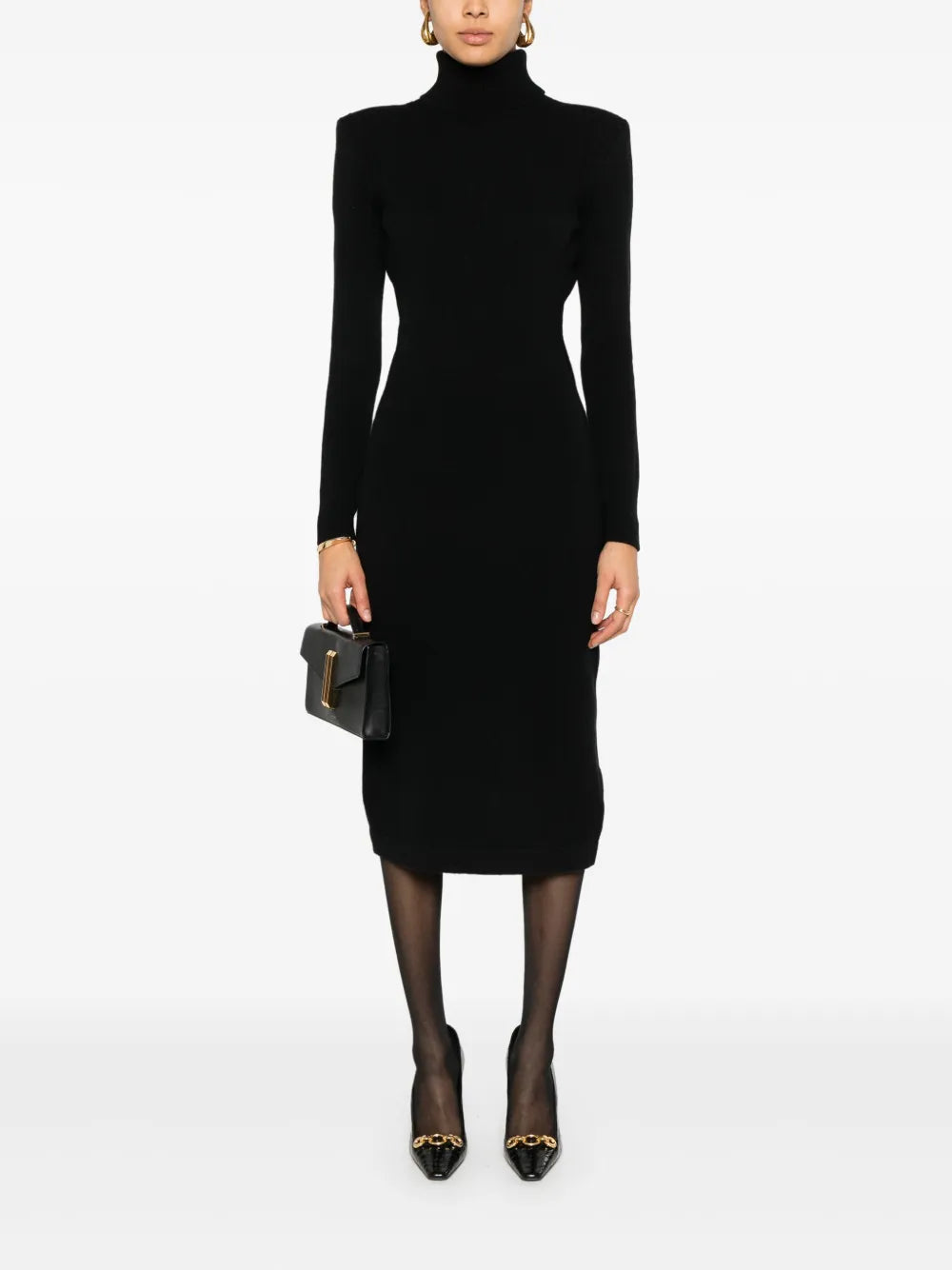 Cut-Out Cashmere Midi Dress