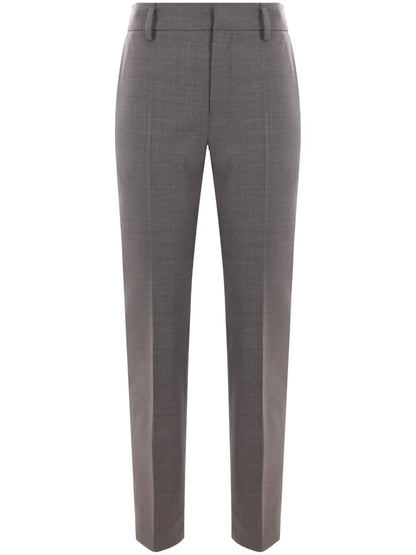 Mélange-Effect Tailored Trousers