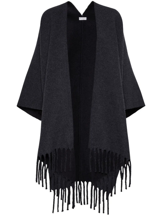 Fringe-Detail Poncho