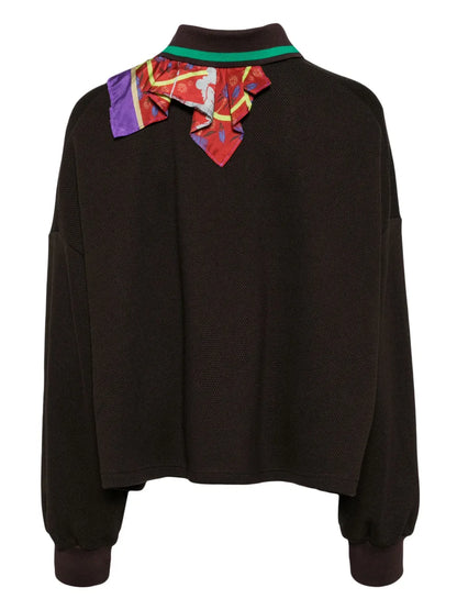 Scarf Detail Polo Top