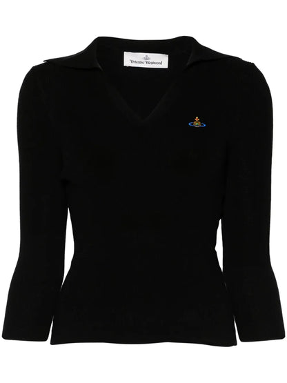 Orb-Embroidered Polo Jumper