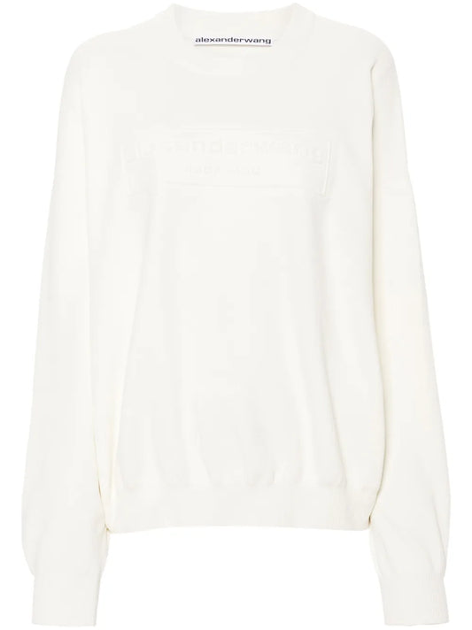 Logo-Embroidered Ribbed Sweater