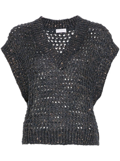 Rustic Dazzling Net Sweater
