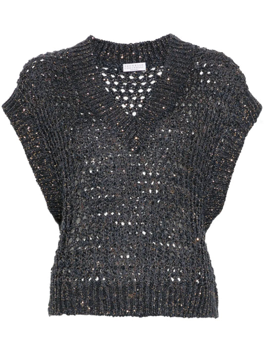 Rustic Dazzling Net Sweater