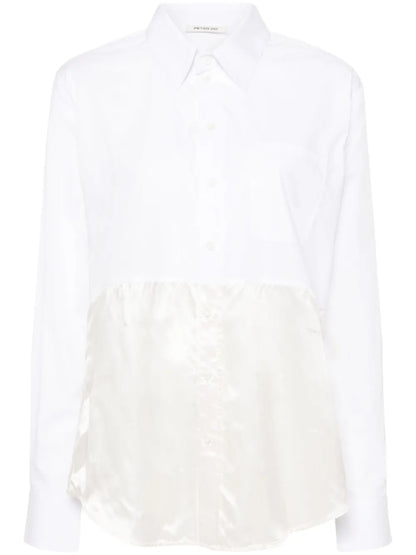 Logo-Print Panelled Shirt