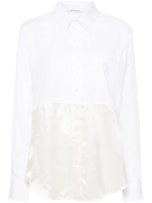 Logo-Print Panelled Shirt