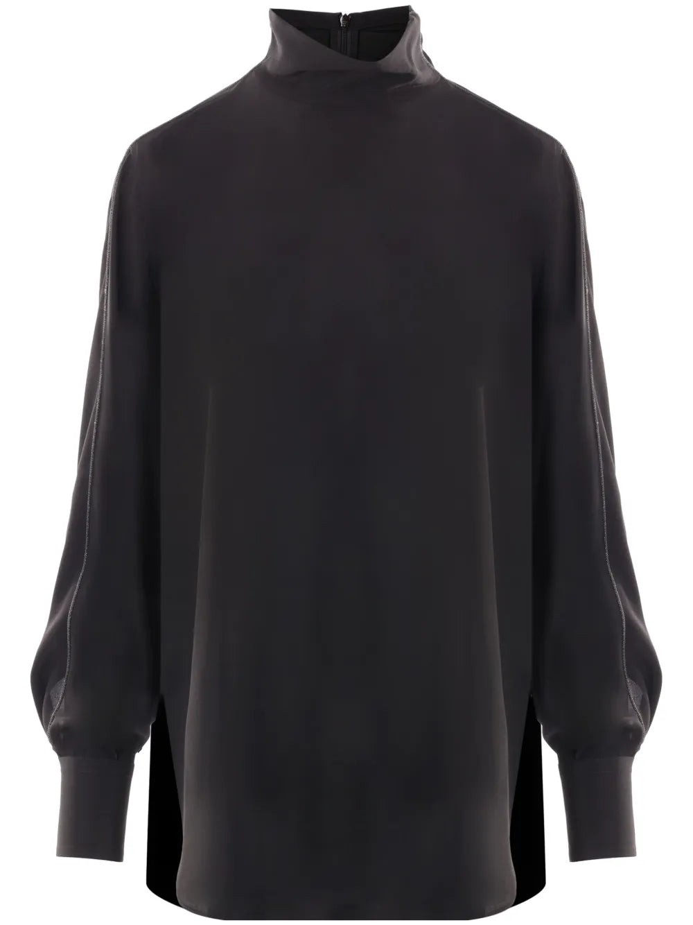 High-Neck Silk Blouse
