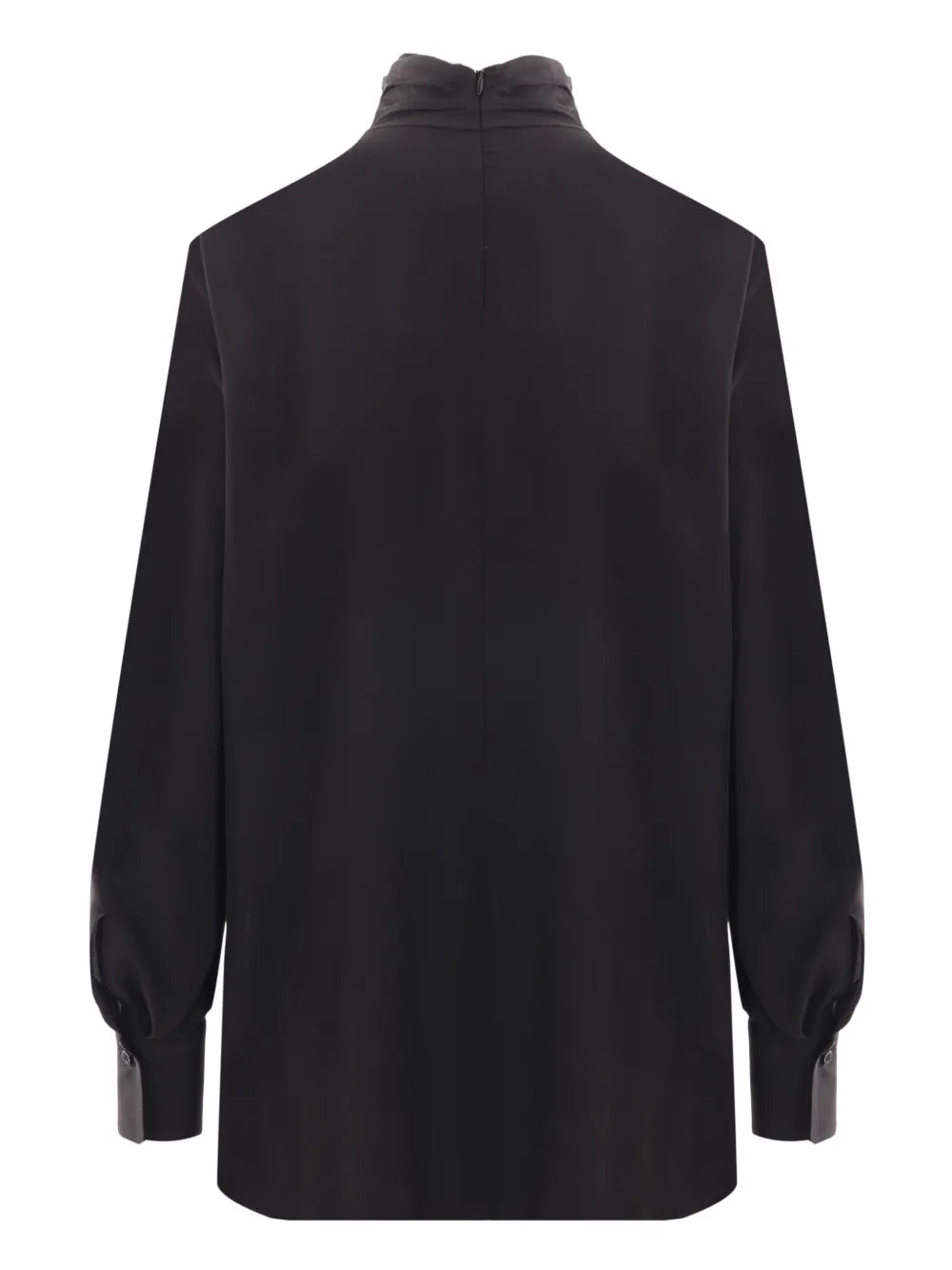 High-Neck Silk Blouse