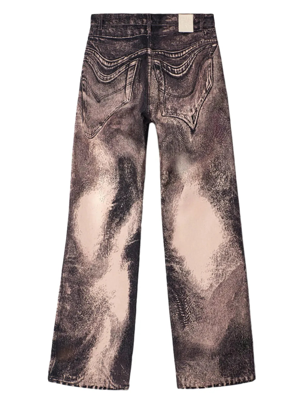 Melting-Effect Mid-Rise Straight-Leg Jeans