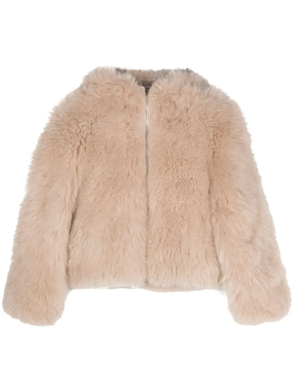 Fur-Design Cashmere Hooded Jacket