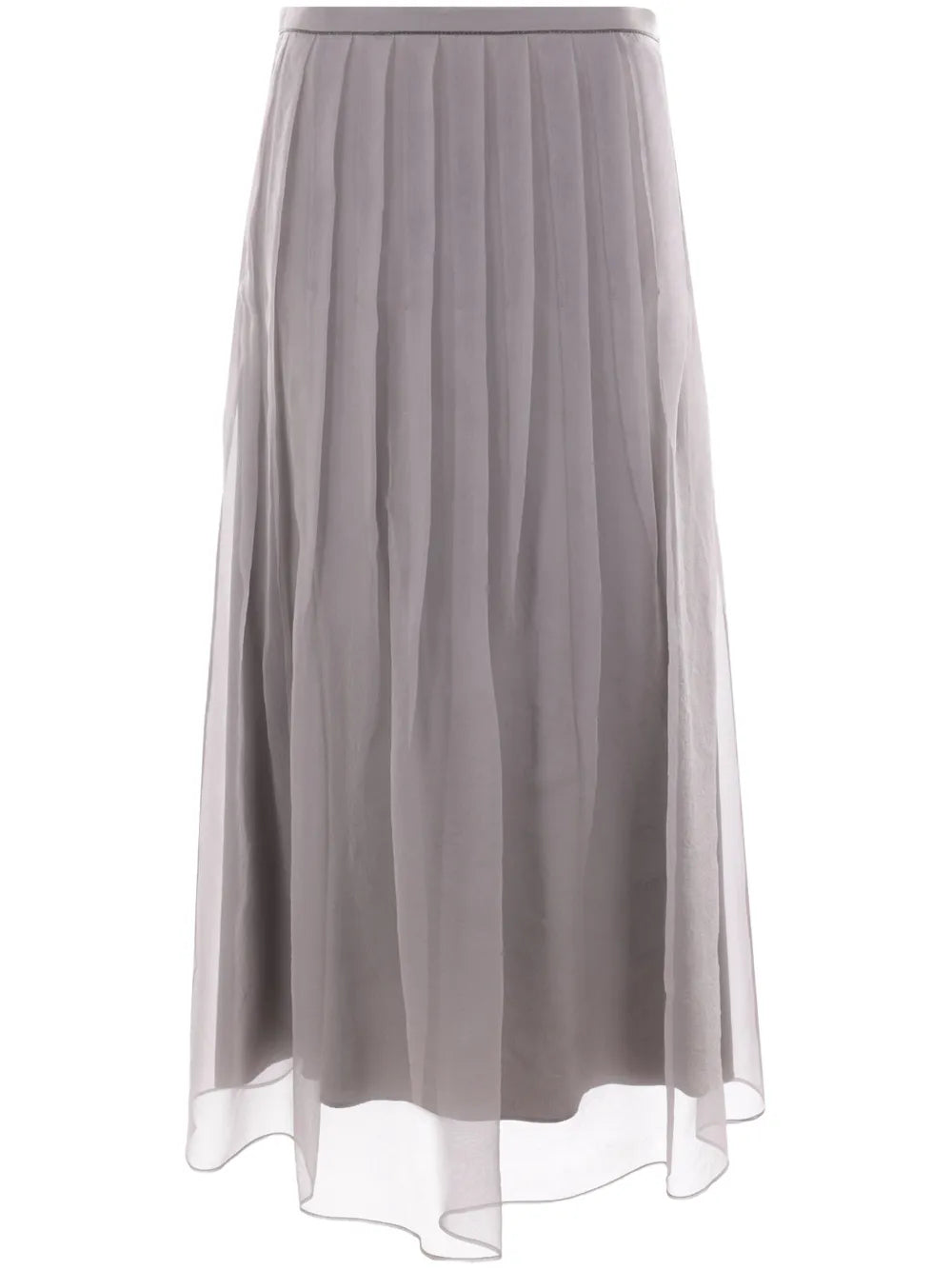 Pleated Chiffon Midi Skirt