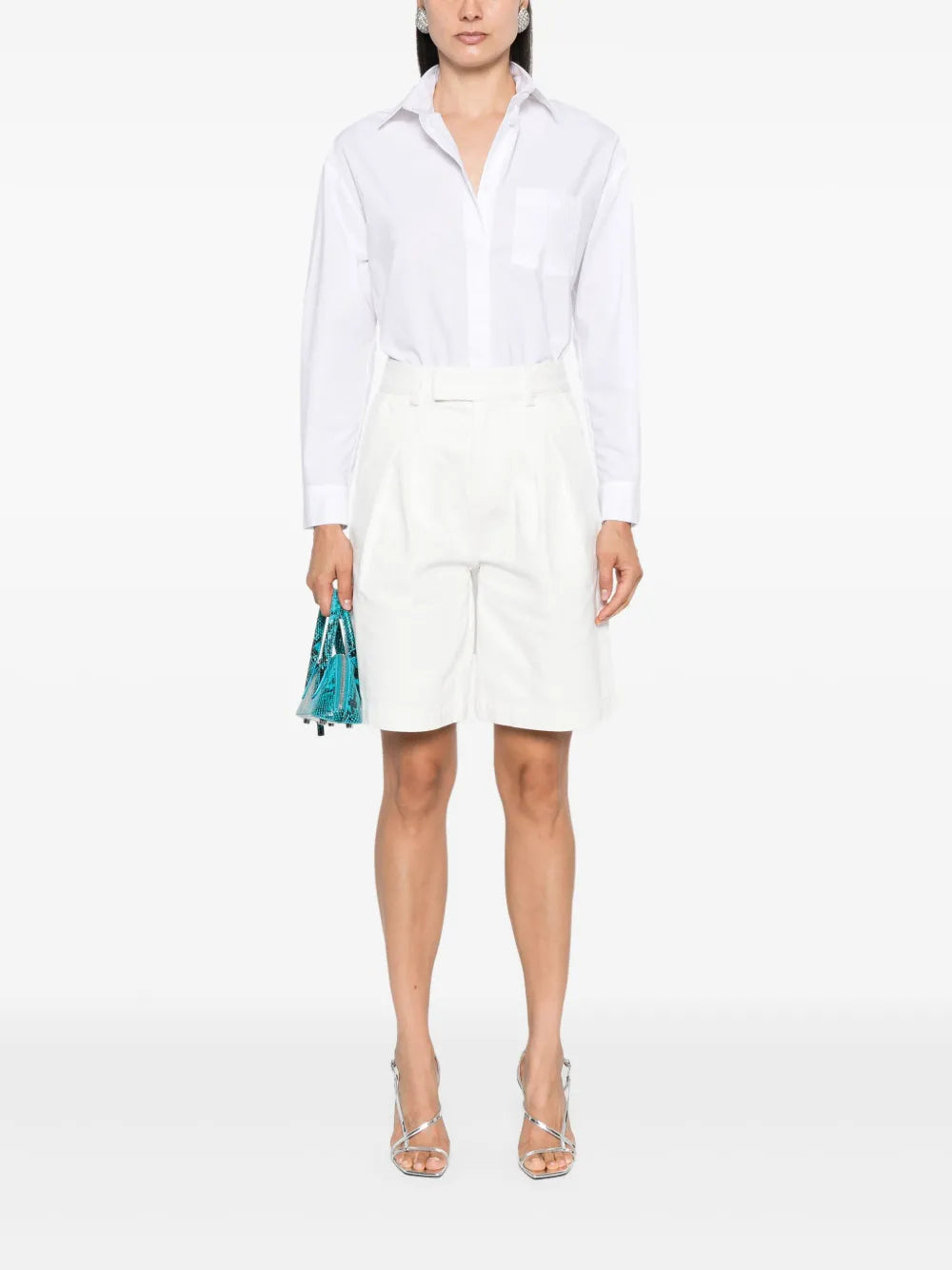 Rhinestoned Cotton Shirt