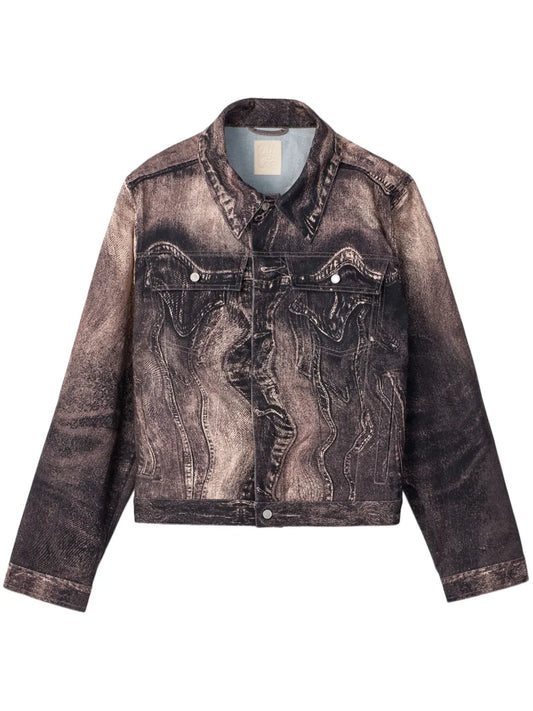 Swirl-Print Denim Jacket