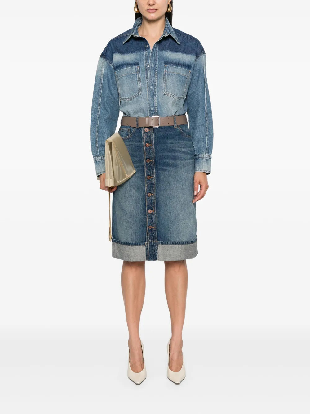 Classic-Collar Denim Shirt