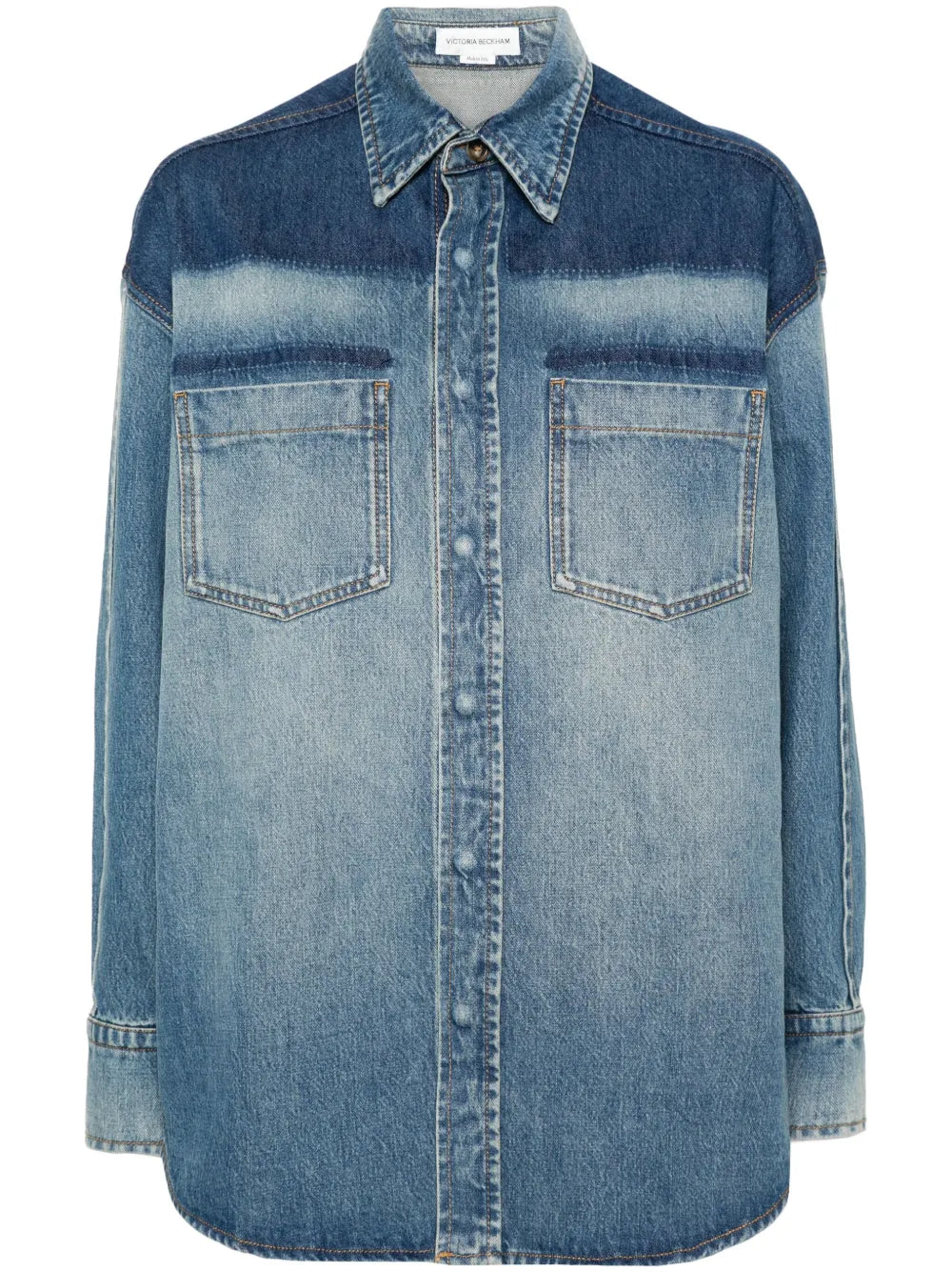 Classic-Collar Denim Shirt