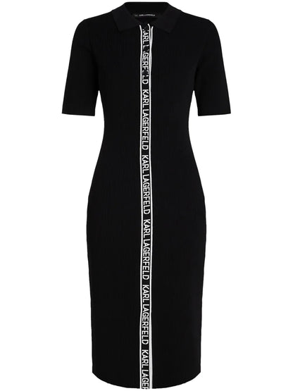 Logo-Tape Midi Dress