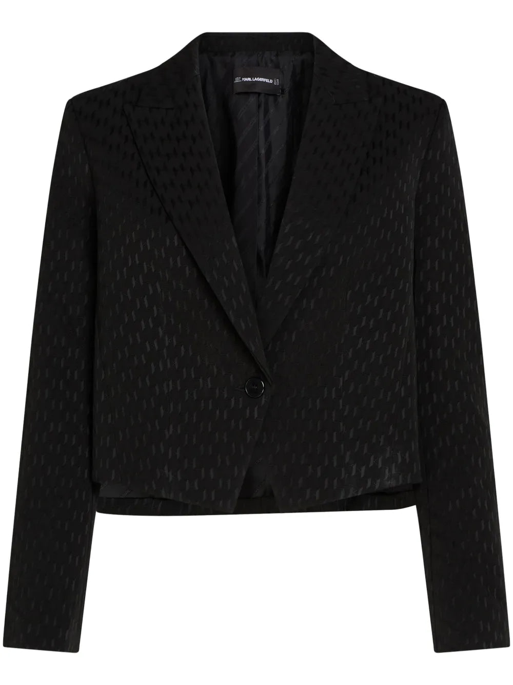Monogram-Print Cropped Blazer