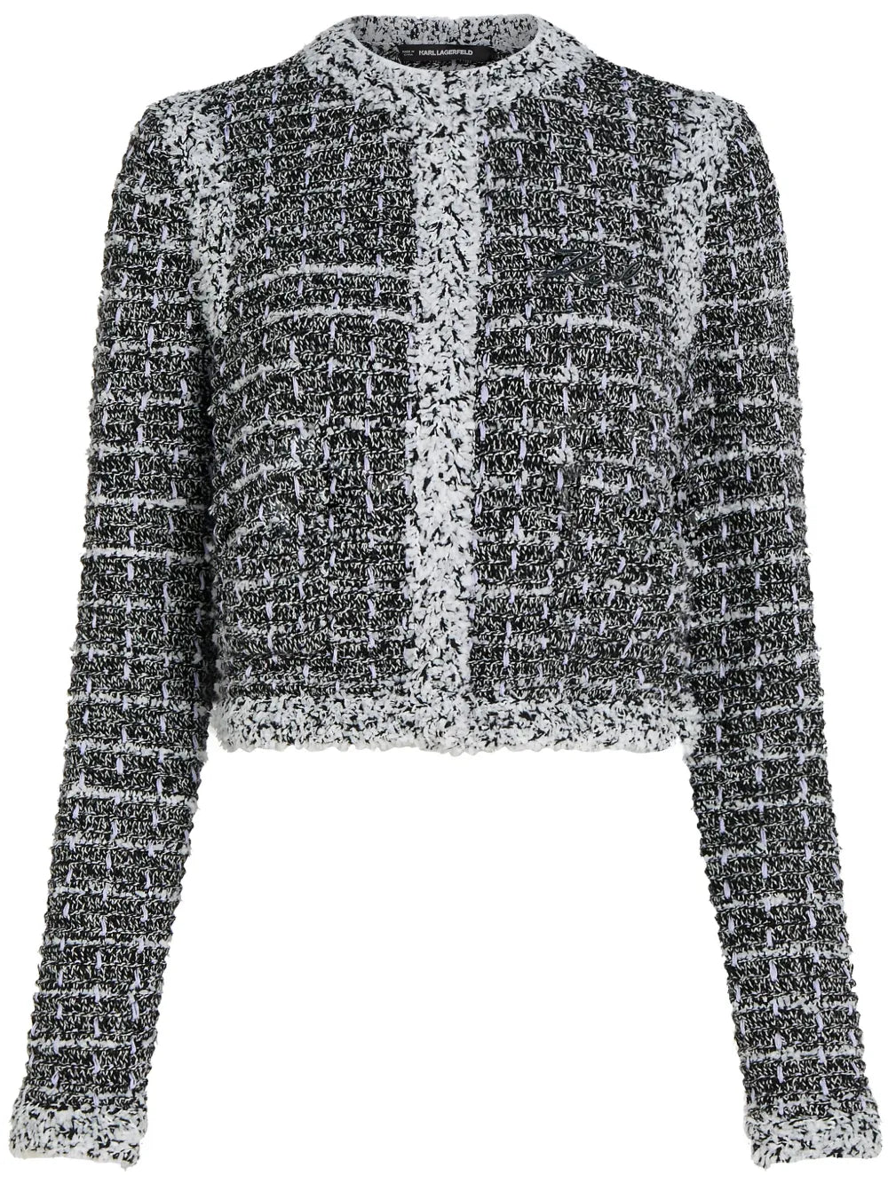 Bouclé Snap-Fastening Cardigan