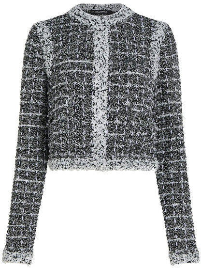 Bouclé Snap-Fastening Cardigan