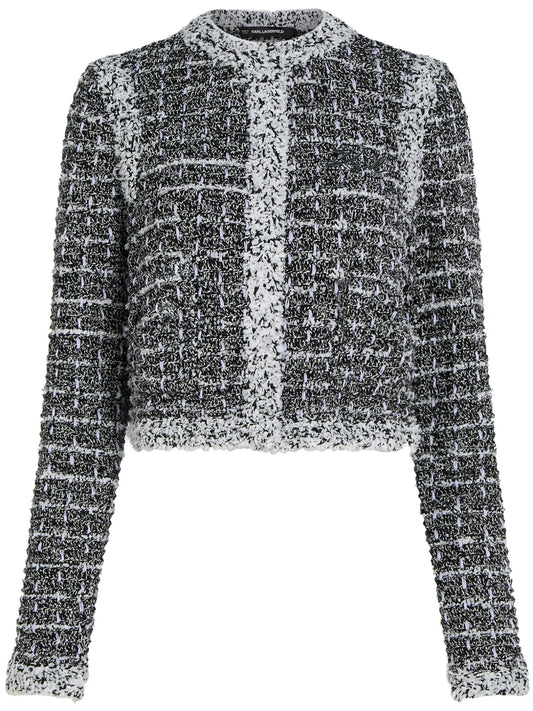 Bouclé Snap-Fastening Cardigan