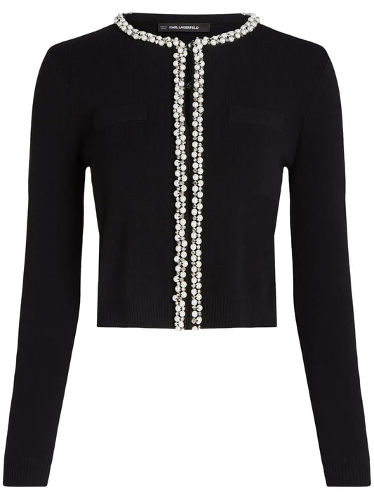 Essential Pearl-Embellished Cardigan