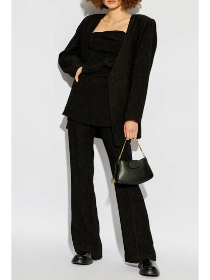 High-Rise Flared-Leg Trousers