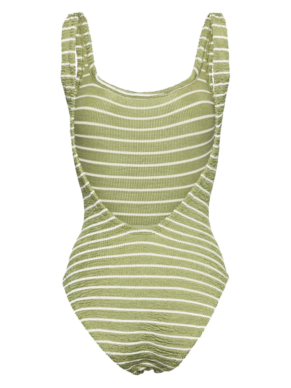 Striped Square-Neck Swimsuit