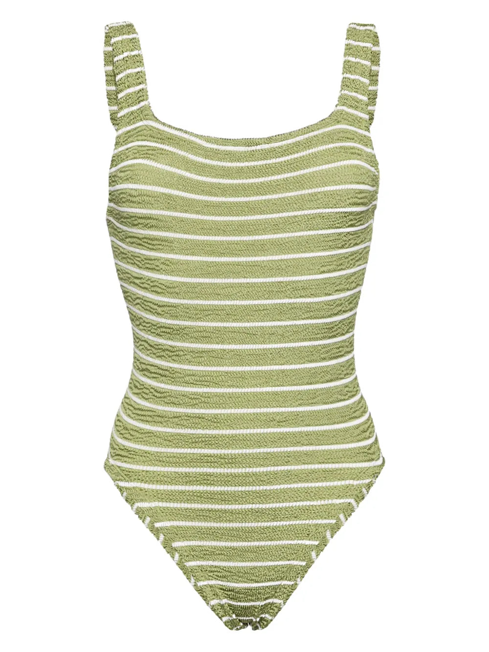 Striped Square-Neck Swimsuit