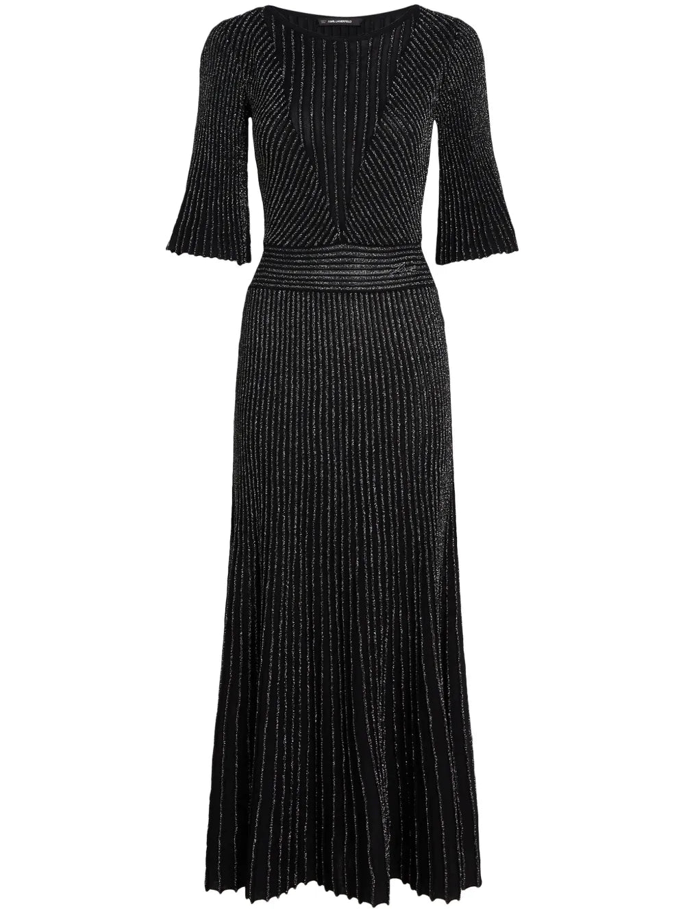Pleated Lurex Midi Dress