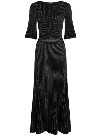 Pleated Lurex Midi Dress