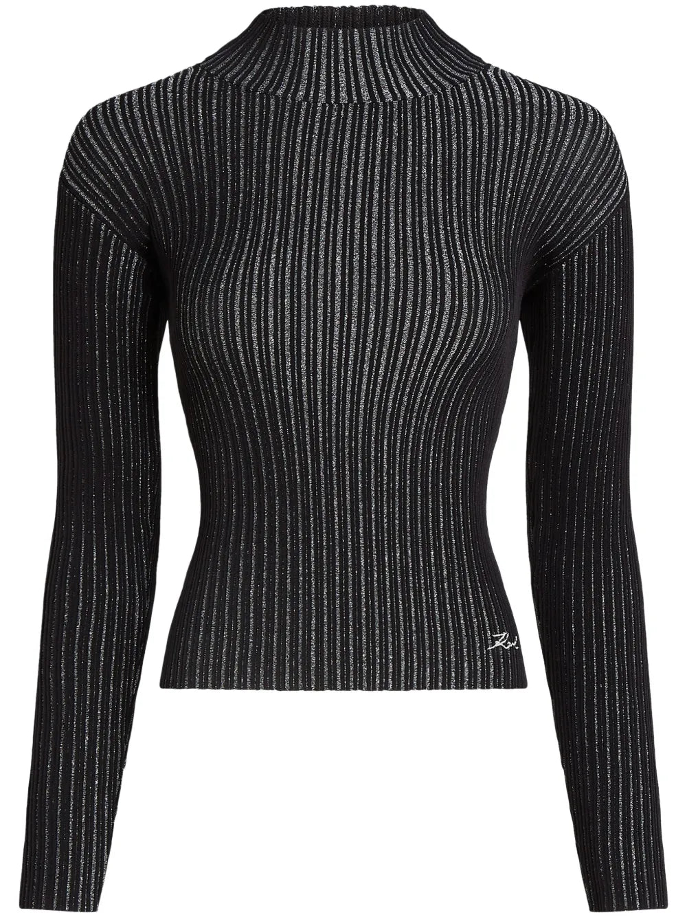 Mock-Neck Lurex T-Shirt